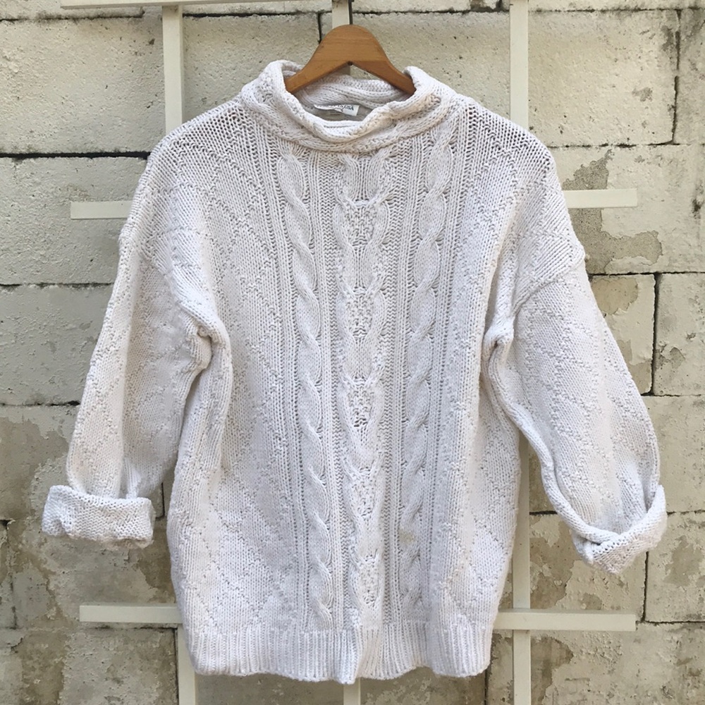 Vintage White Fisherman’s Cable knit Sweater